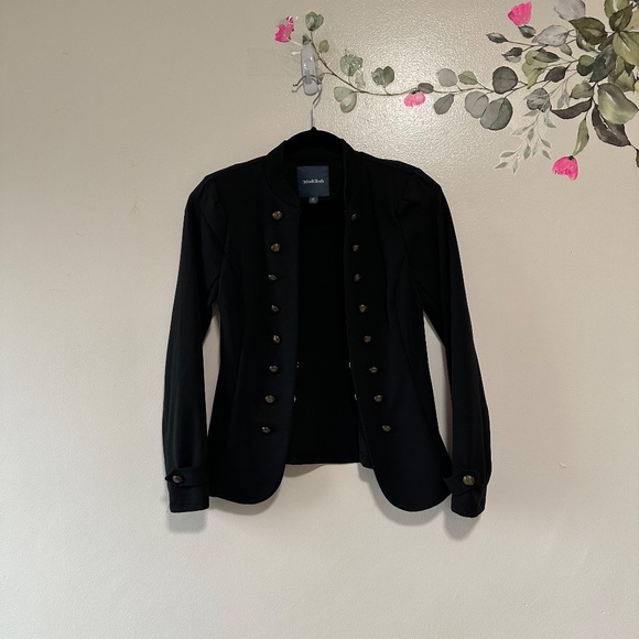 Modcloth Glam Believer Knit Military Button Front Blazer, Black, Size XS - Picture 11 of 12